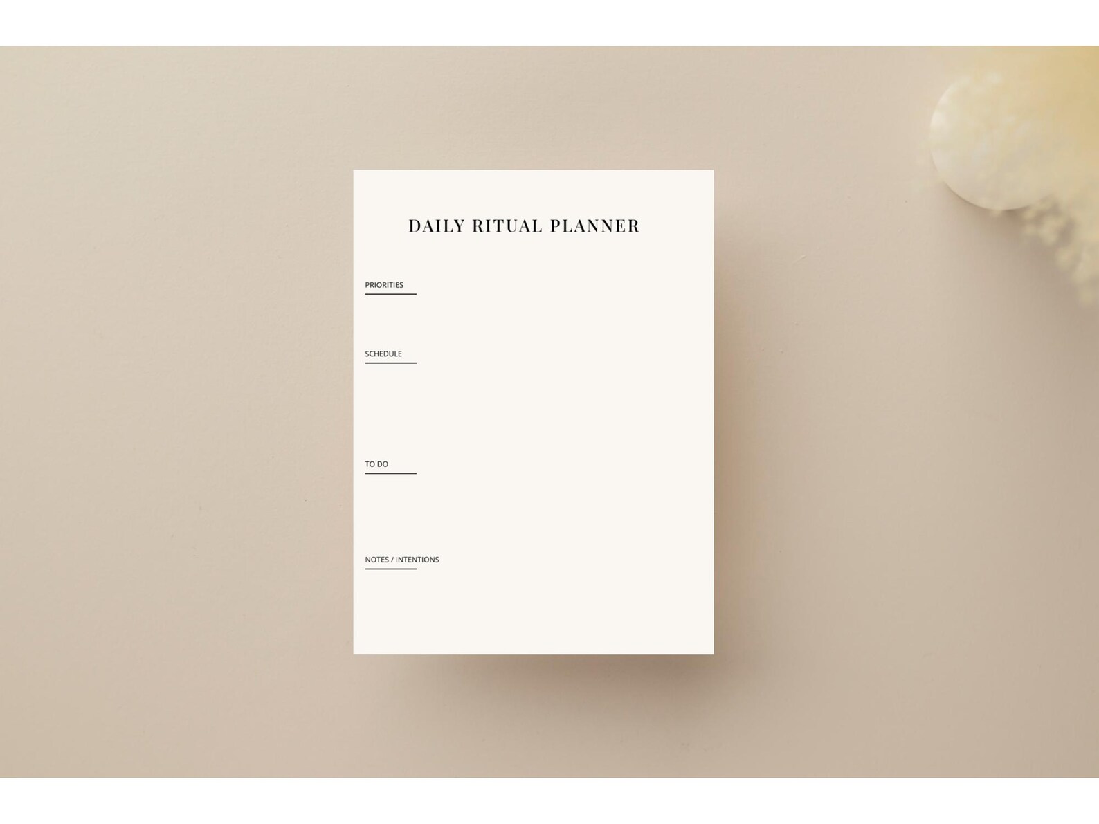 Week Ritual Template Printable Daily Ritual Planner Bundle | Reset Journal Pages | Morning ...