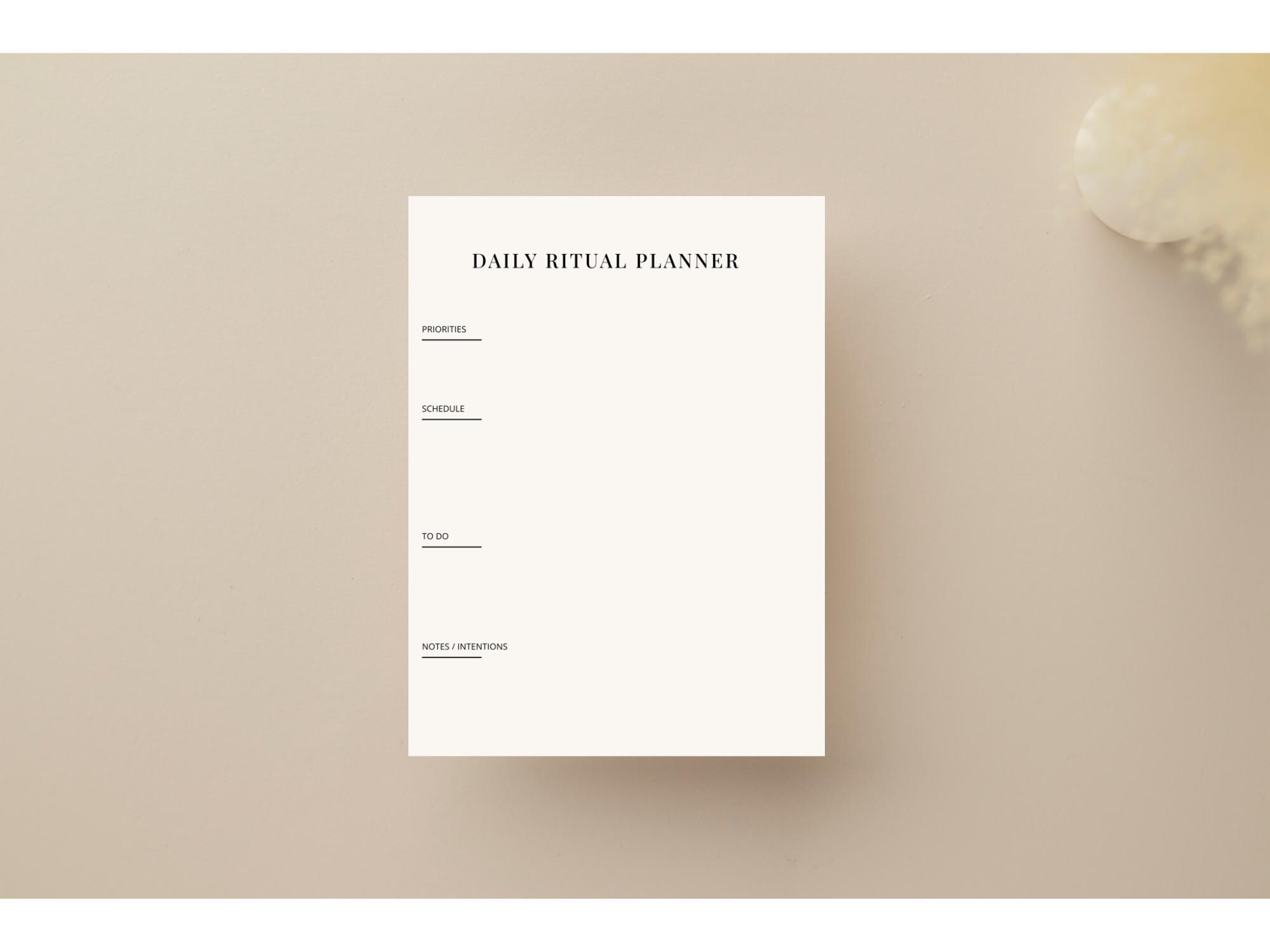 Printable Daily Ritual Planner Bundle | Reset Journal Pages | Morning ...