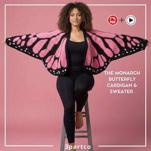 Monarch Butterfly Crochet Cardigan Sweater Pattern | Wing Motif (PDF Download)