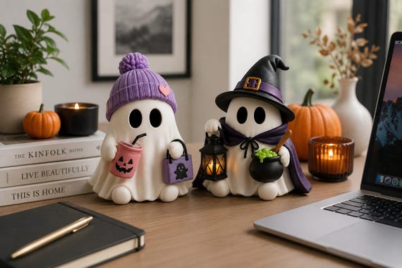 Halloween Ghost STL & 3MF Bundle | Cute Ghost 3D Print Files | Spooky Fall Decor STL | Halloween Ghost Figurines Download