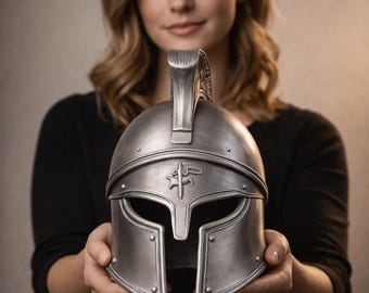 Spartan Warrior Helmet STL File | Greek Spartan Helmet 3D Print Model | Ancient Warrior Helmet STL | Gladiator Helmet 3D Printable