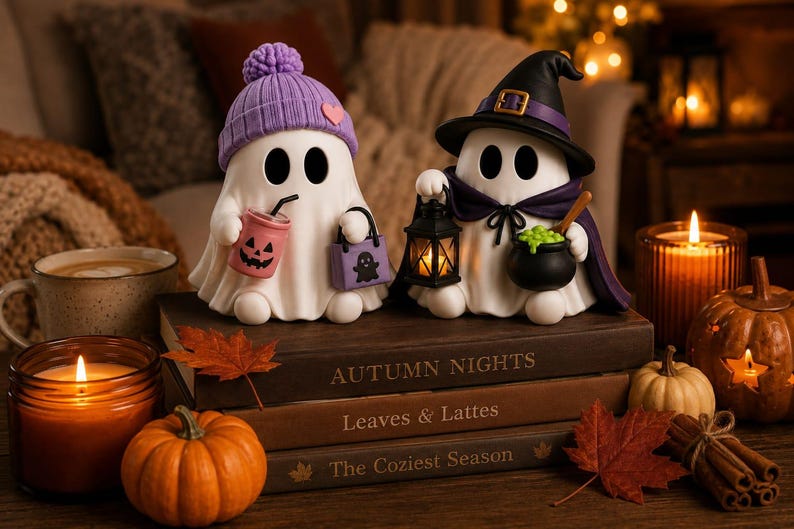 Cute spooky ghost figurine