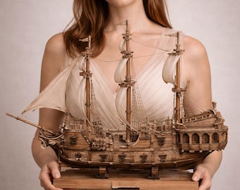 Galleon Ship STL File | Sailing Pirate Ship 3D Print Model | Historic Galleon Boat STL | Nautical Ship Miniature
