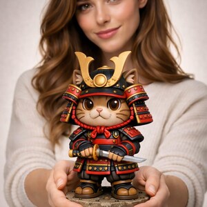 Samurai Cat Miniature - Etsy