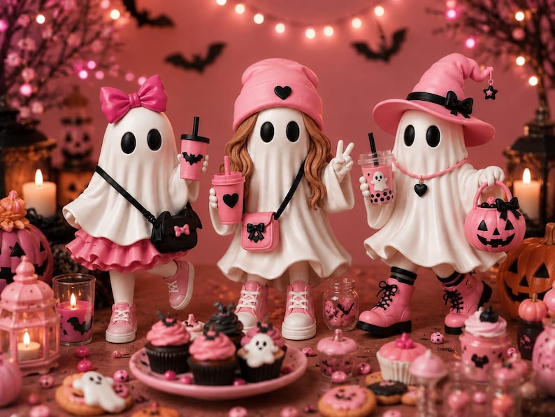 Cute Kawaii Ghost Trio 3D Print