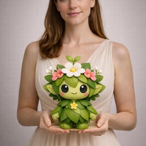 Plant Spirit STL File | Fantasy Leaf Creature 3D Print Model | Nature Guardian Character STL | Forest Spirit Miniature