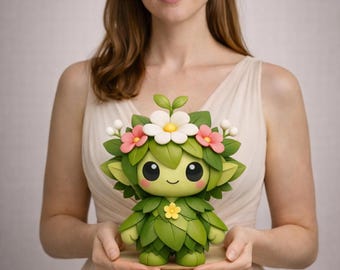 Plant Spirit STL File | Fantasy Leaf Creature 3D Print Model | Nature Guardian Character STL | Forest Spirit Miniature