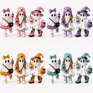 Pink Ghost Figurine Set