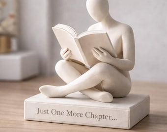 Reading Statue STL File | Book Lover Sculpture 3D Print Model | Literary Figure Home Decor STL | Reader Gift Statue