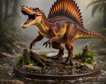 Spinosaurus STL File | Dinosaur 3D Print Model | Realistic Dino Figure STL | Prehistoric Creature Toy Collectible