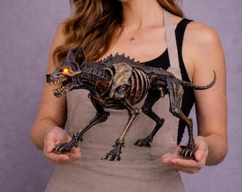 Skeleton Hound STL File | Undead Dog Monster 3D Print Model | Dark Fantasy Skeleton Wolf STL | Horror Creature Miniature