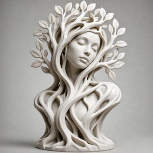Baumgeist Büste STL-Datei | Forest Guardian Skulptur 3D Druckmodell | Fantasy Baum Wesen Büste STL | Natur Kunst Dekor