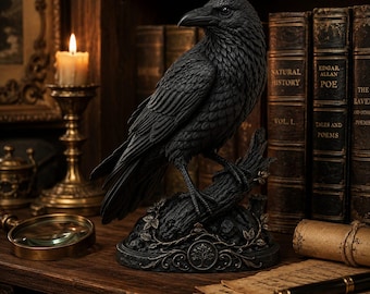 Realistic Raven STL File | Crow 3D Model | Gothic Bird Sculpture | Dark Fantasy Decor | Raven Sculpture 3D Print | Digital Download