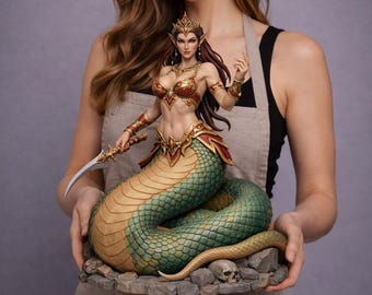 Medusa Statue STL File | Queen Serpent Medusa 3D Print Model | Greek Mythology Medusa Bust STL | Snake Hair Sculpture