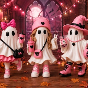 Pink Ghost Halloween Decor