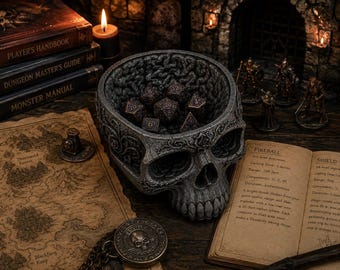 Skull Dice Bowl STL File | Gothic DnD Dice Holder 3D Print | Halloween Gaming Accessory | Tabletop RPG Dice Tray STL | Instant Download