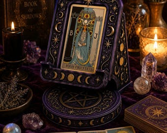 Tarot Card Stand STL File | Tarot Display Holder 3D Print | Witch Altar Decor STL | Divination Card Stand | Pagan Gift Download STL