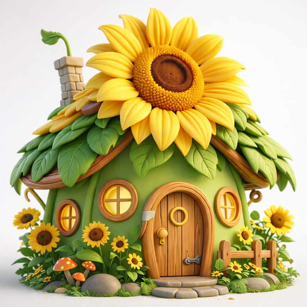 Sunflower Fairy House STL File | Fantasy Flower Cottage 3D Print Model ...