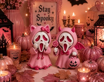 Pastel Ghostface Halloween Bundle STL | Cute Ghostface 3D Print Bundle | Kawaii Halloween Decor | Spooky Ghost Figurines | Digital Download
