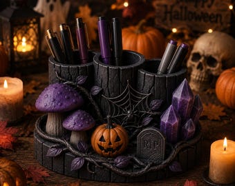 Halloween Pen Holder STL | Spooky Desk Organizer 3D Print | Halloween Pencil Holder | Cute Desk Decor | Printable Organizer