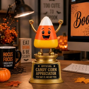 Candy Corn Trophy STL File | Halloween Humor Gift 3D Print | Funny Halloween Award Trophy | Candy Corn Decor | Digital Download