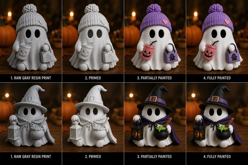 Halloween ghost figurines