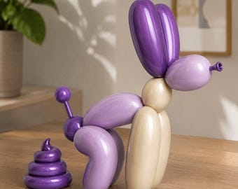 Pooping Balloon Dog STL | Funny Balloon Dog 3D Print | Pooping Dog 3D Model | Novelty Dog Figurine | 3D Printing File Download