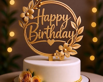 Birthday Plaque STL File | Birthday Sign Name Plate 3D Print Model | Cake Topper Plaque STL | Party Decor Printable
