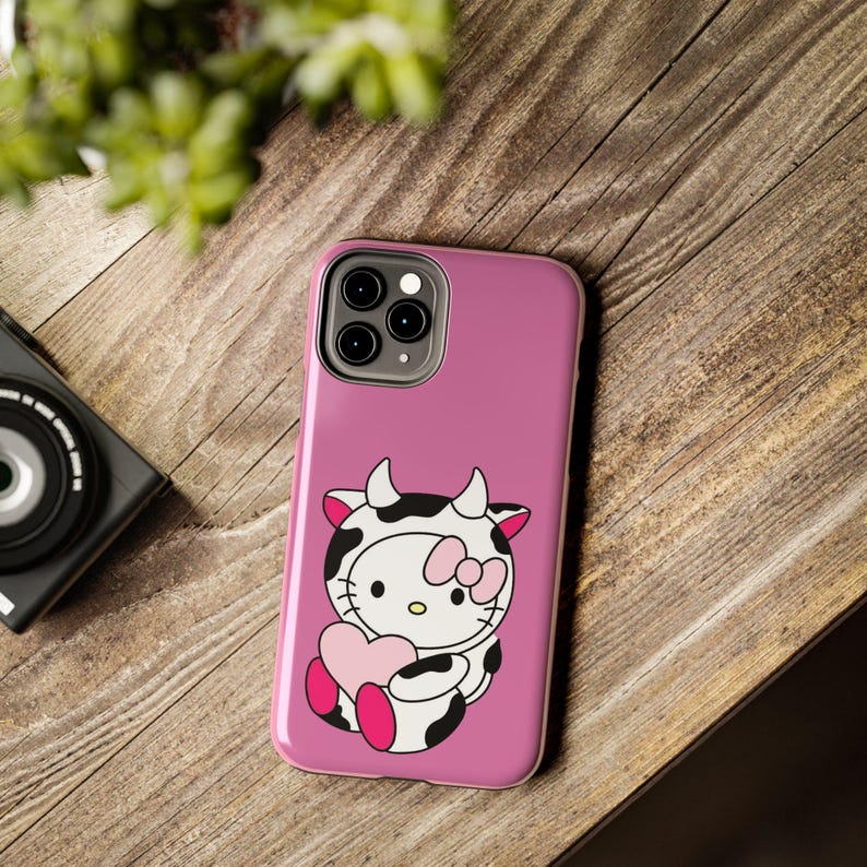 Hello Kitty Kuh süße robuste Handyhülle rosa Herz Schutzhülle Bild 12