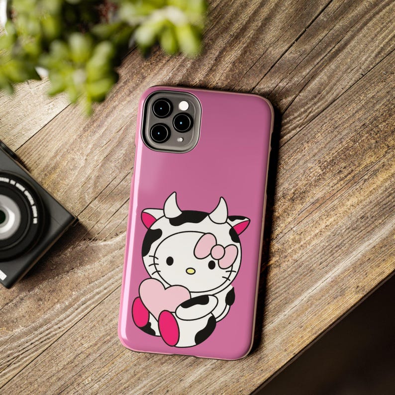 Hello Kitty Kuh süße robuste Handyhülle rosa Herz Schutzhülle Bild 18
