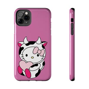 Hello Kitty Kuh süße robuste Handyhülle rosa Herz Schutzhülle Bild 13
