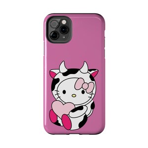 Hello Kitty Kuh süße robuste Handyhülle rosa Herz Schutzhülle Bild 14