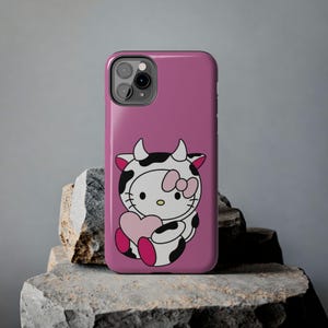 Hello Kitty Kuh süße robuste Handyhülle rosa Herz Schutzhülle Bild 17