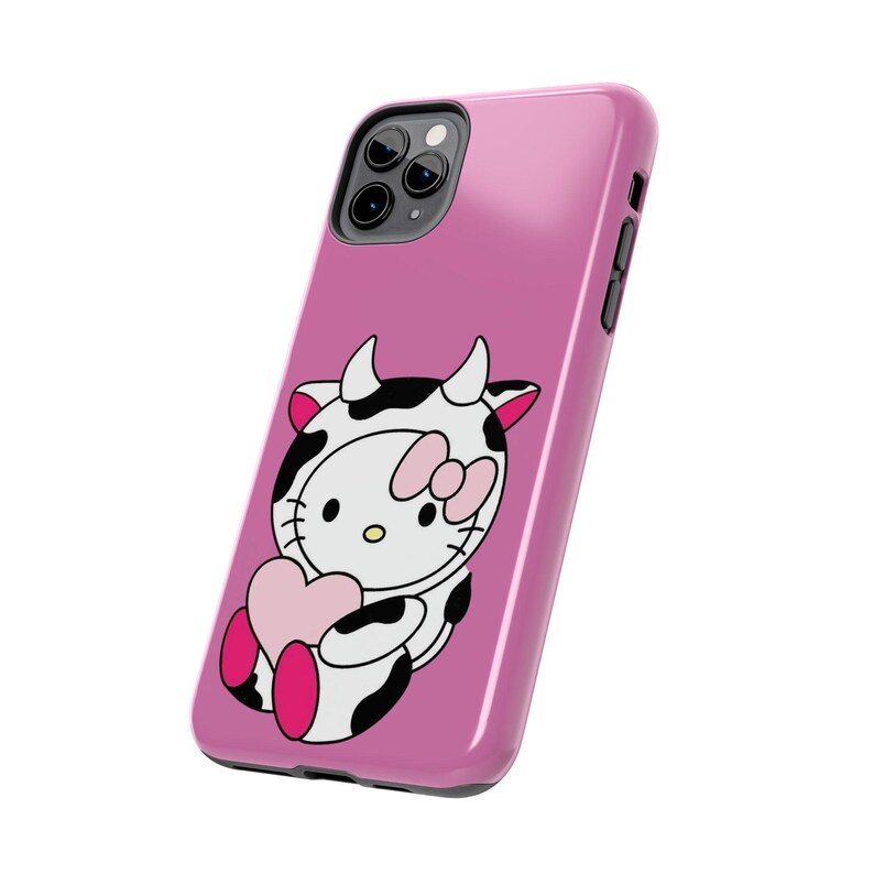 Hello Kitty Kuh süße robuste Handyhülle rosa Herz Schutzhülle Bild 15