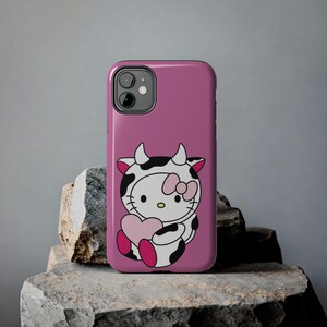Hello Kitty Kuh süße robuste Handyhülle rosa Herz Schutzhülle Bild 5
