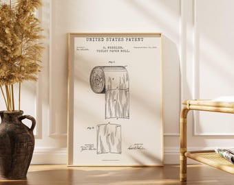 Toilettenpapier Patent Druck, Vintage Wandkunst, Badezimmer Wandkunst, Badezimmer Poster, Vintage Poster, Retro Wandkunst, Badezimmer Dekor