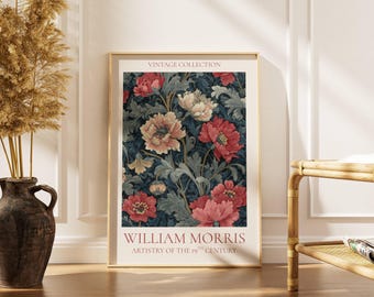 William Morris Blumendruck Vintage botanische Wandkunst, vom 19