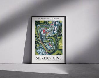 Die Formel 1 Kollektion: Silverstone | Formel 1 Rennstrecke Kunstdruck, F1 Wandkunst, Formel 1 Print