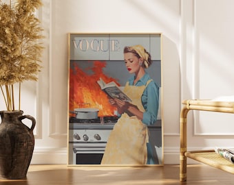 Vintage Style Küche Kunstdruck, Mode Magazin Wandkunst, Lustig Koch Desaster Wandkunst, Mid Century Modern Poster, Geschenke Für Sie