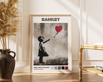 Banksy Mädchen mit Ballon Street Art Wanddruck, Polizei Graffiti Poster, Modernes Urban Dekor
