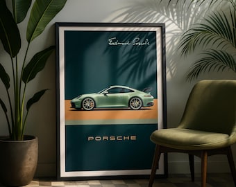 Porsche 911 Print, Moderne Automobile Wandkunst
