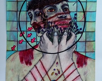 Obra de arte original - Asistencia a la locura
