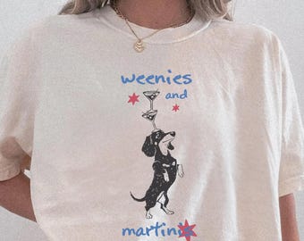 Comfort Colors Dachshund Shirt Dirty Martini Wiener Dog Tshirt Gift for Dachshund Mom Tee Funny Weenie Dog Owner Shirt Daschund Mama