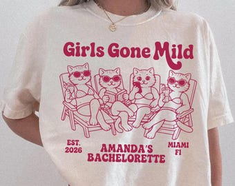Lake Bachelorette Shirt Girls Gone Mild Bach Custom Cat Tee Comfort Colors Bach Party Gift Bridesmaids Outdoor Girls Trip Chill Weekend