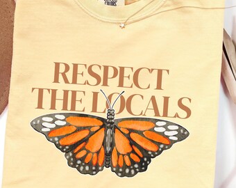 Comfort Colors® Respect The Locals Wildlife Shirt Protect National Parks Camping Shirt Postage Stamp Tee Hiking Camping Clothes Granola Girl