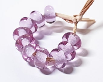 Pink, Lampwork Spacer Beads, SRA, UK