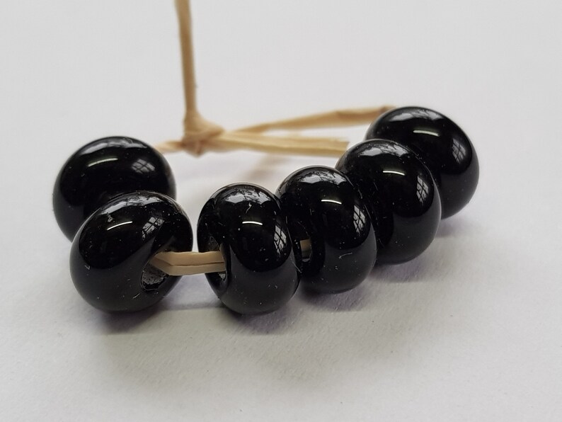Black Lampwork Spacer Beads UK SRA