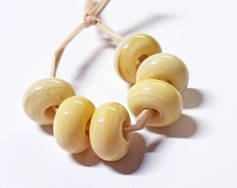 Ripe Banana, Artisan Lampwork Glass Beads, SRA, UK