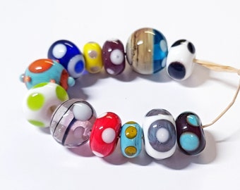 Dotty Orphans, Artisan Lampwork Glass Beads, SRA, UK