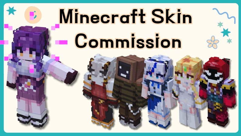 Custom Minecraft Skin Commission | High Quality | Java & Bedrock | OC, VTuber, Character image 2